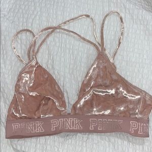 PINK VELVET STRAPPY BRALETTE
